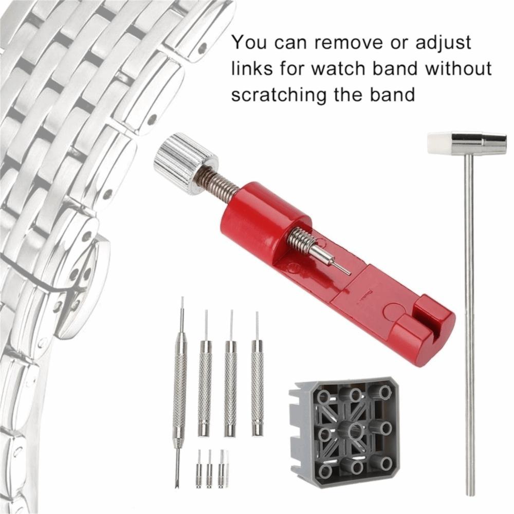 10Pcs Red Watch Repair Tool Set Various Combinations Wristwatch Kit Strap Link Holder  Band Removal