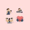 Fitness Adorable Series Brooch Featuring Heart Girl Unique Alloy Enamel Pin