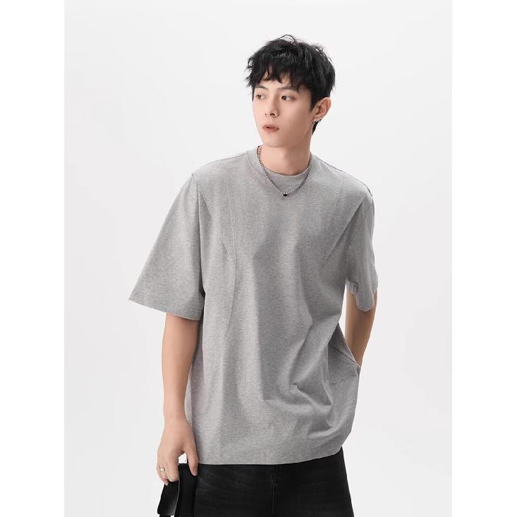 Summer Men's Casual Short Sleeve Simple Fashion Trend Retro Round Neck Slim Fit Pullover Casual Short Sleeve T T-shirt