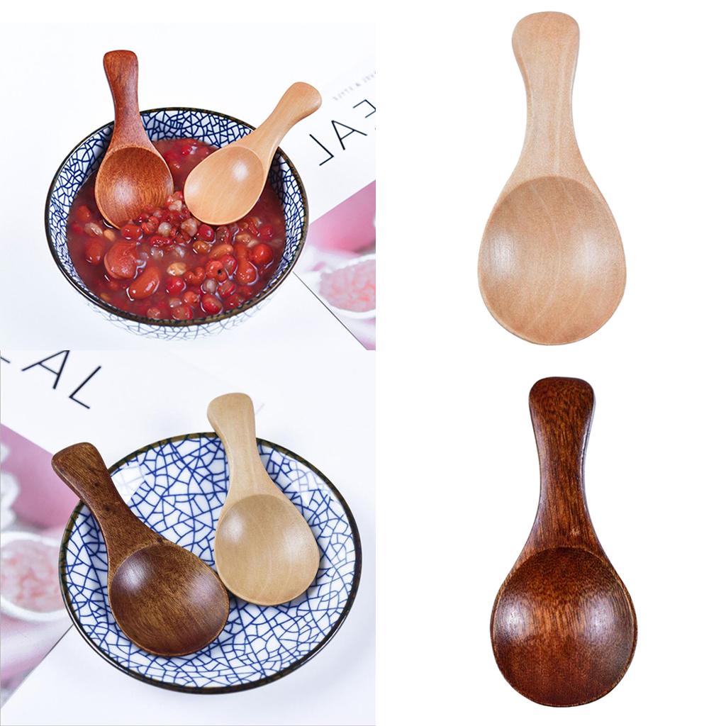 Mini Wooden Spoon Kitchen Tea Scoop Condiment Spoons Cooking