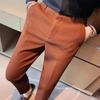 Pantaloni da completo a quadri da uomo alla moda, snellenti, casual, da lavoro, a gamba dritta, per l'estate, pantaloni leggeri e traspiranti