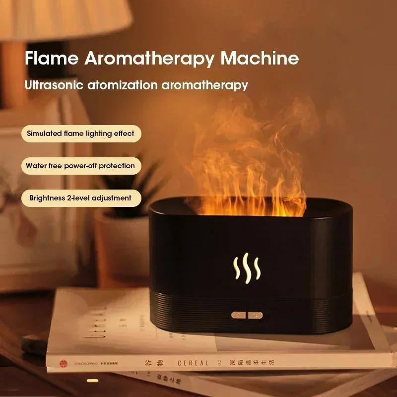 Umidificatore USB Creativo a Forma di Fiamma per Scrivania con Spegnimento Automatico Intelligente Diffusore di Aromi Luce Notturna LED Regalo