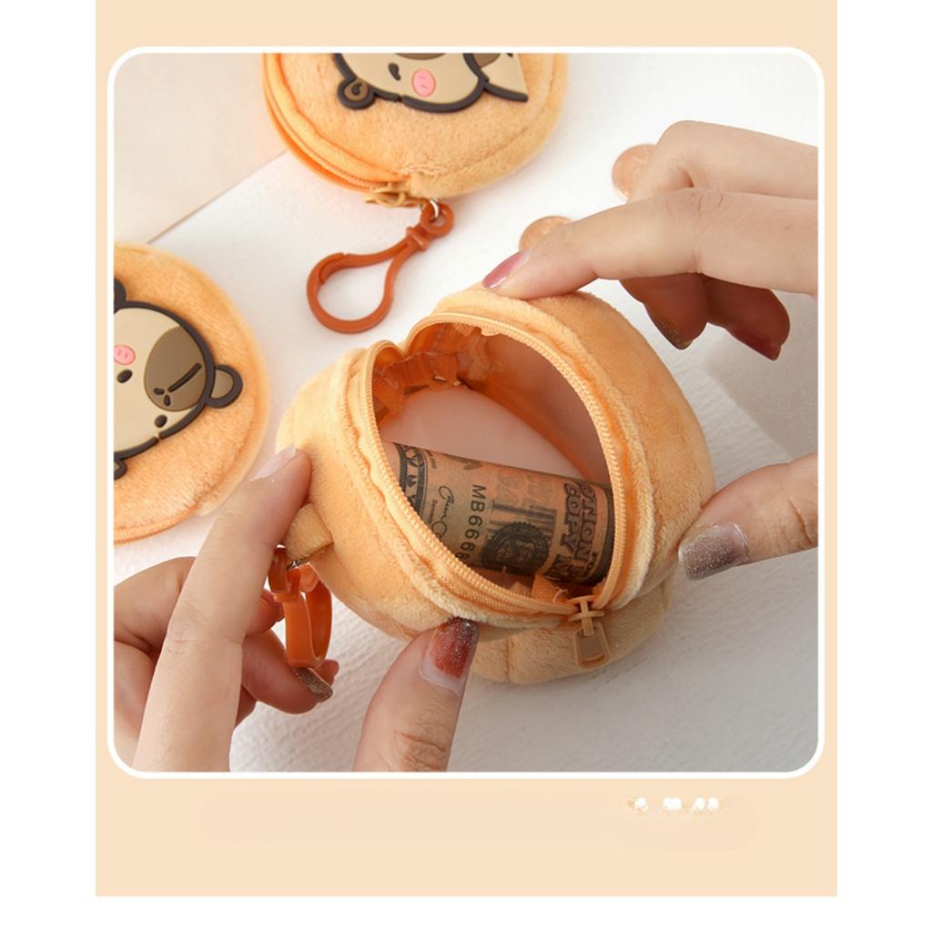 Cute Cartoon Plush Coin Purse Mini Soft Cute Guinea Pig Coin Storage Bag Student Portable Headphone Bag