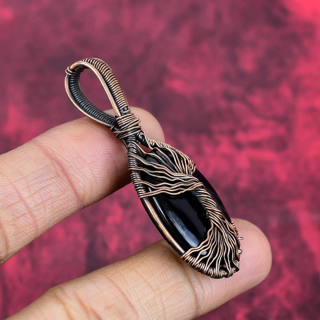 Tree of Life Sugilite Pendant Copper Wire Wrapped Pendant Dainty Gemstone Pendant Handmade Pendant Copper Wire Wrap Jewelry Gifts for Mother