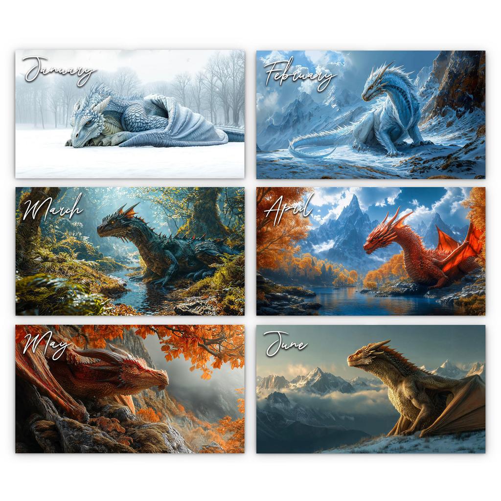 Dračí nástěnný kalendář – Ilustrace se svátky