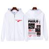Cantante Paulo Londra Tour Album Grafiche Felpa con Zip Uomo Donna Tendenza Estetica Felpe Giacca Larga Cappotto