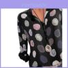 Elegante Dames Mode Polka Dots Print Chiffon Blouse Met Lange Shirtmouwen