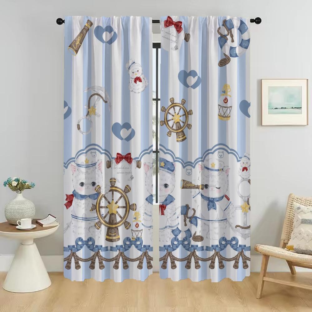 Blackout Curtains for Living Room Cuddly Teddy Bear Partition Halloween Decoration Window Curtain Shades Home Interior Curtains