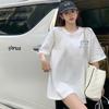 Black cotton short-sleeved t-shirt women's 2025 summer new design loose and thin unique top