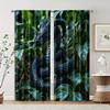 2 Pcs, Filtering Curtains (excluding Rods, Non-movable, Without Batteries) Jungle Snake for Use In Bedrooms and Living Rooms