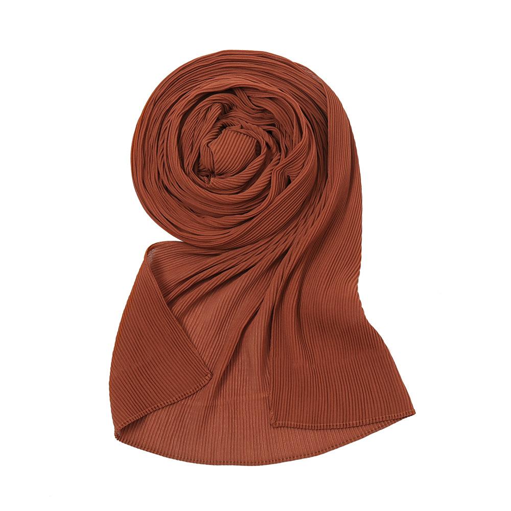 New Autumn Chiffon Wrinkles Scarf For Women Lady Solid Color Thin Scarves Soft Shawl Foulard Viscose Spring Female Wrap Shawls