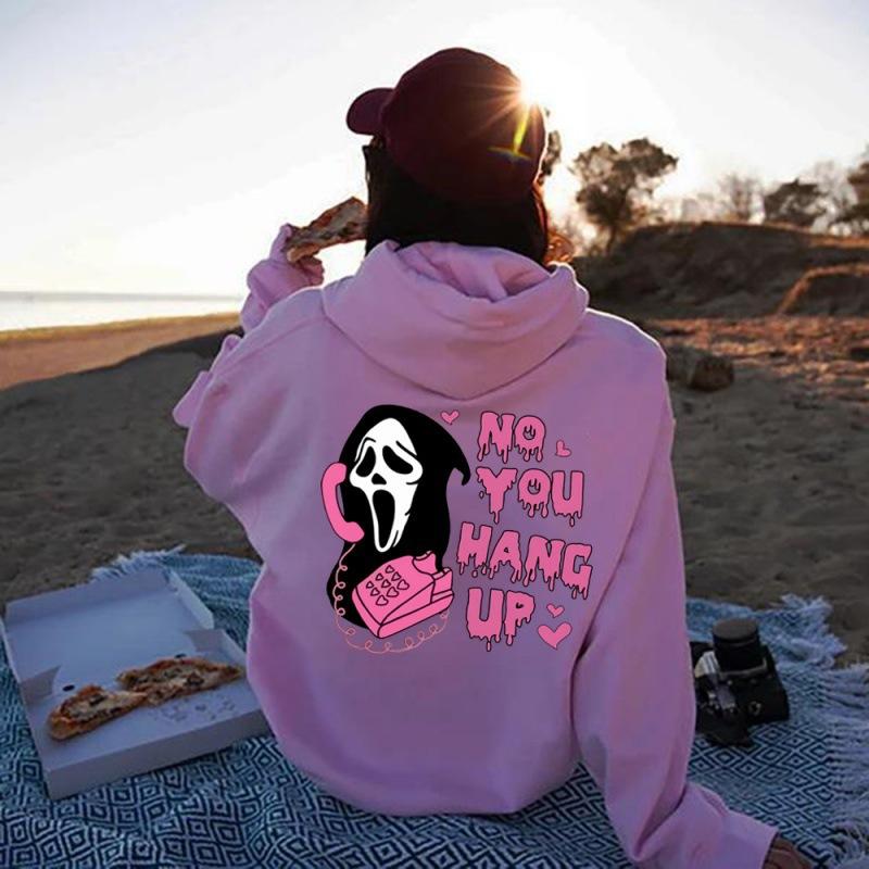 New Halloween, Hooded Sweater with Back Print, Long-sleeved Loose Casual Top and Shirt.