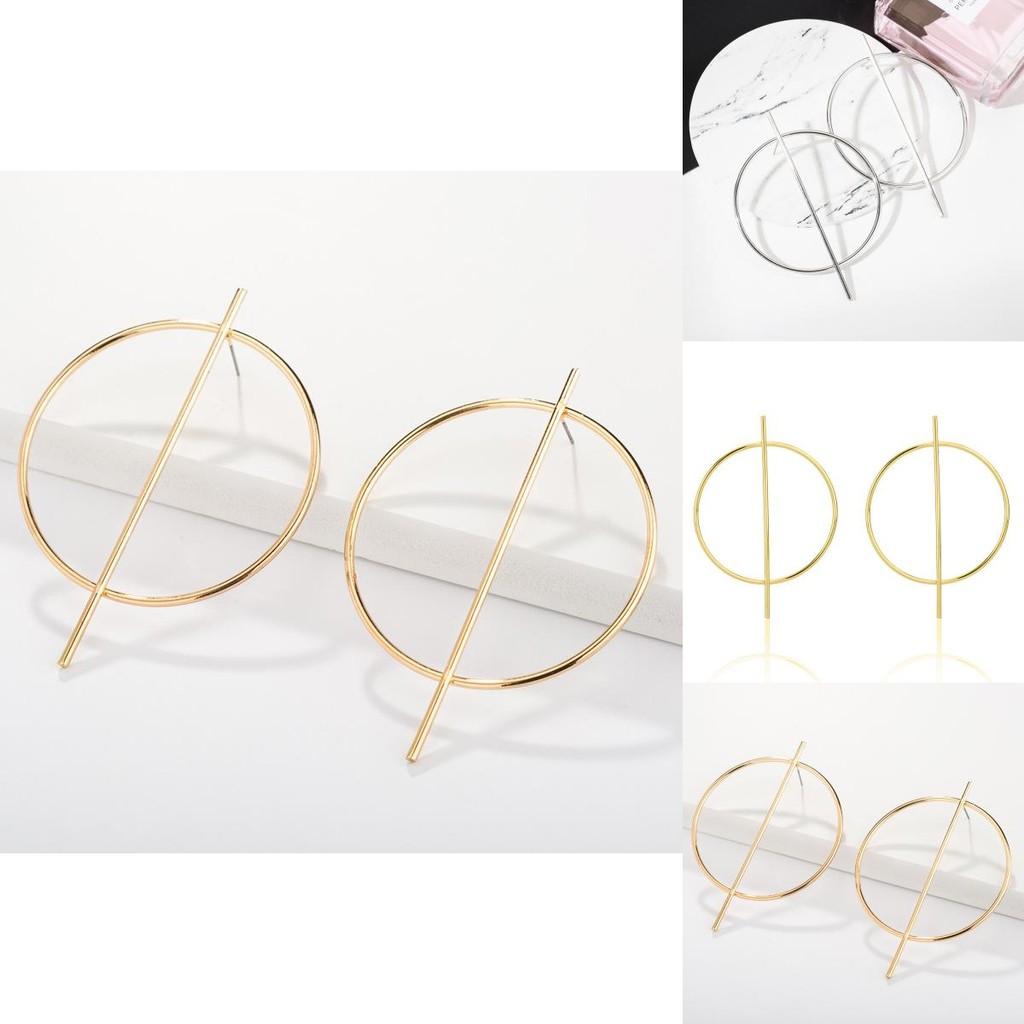 Chic Geometric Hoop Earrings For Women Fashionable Alloy Statement Pieces
