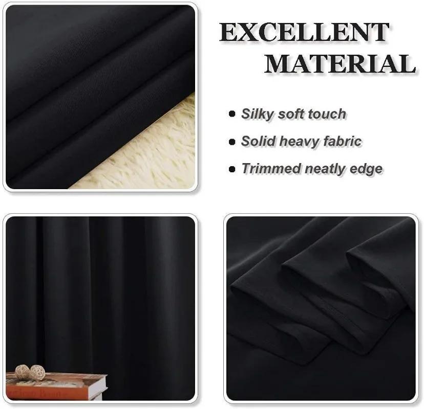 Full Shading and Sun Protection Blackout Curtains 1panel Solid Color Thicker Curtains Balckout Curtain Outdoor Curtains