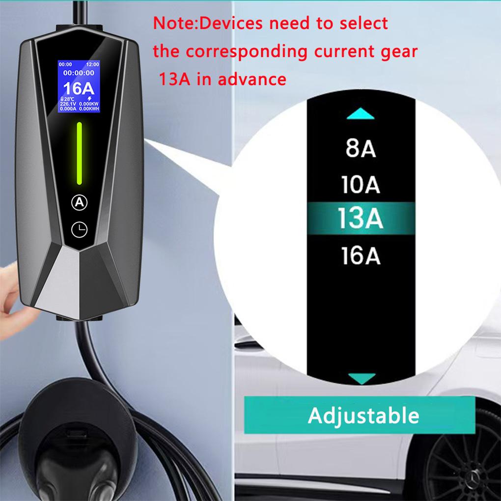 EV Charger Cable Type 2 IEC 62196-2 To 3 Pin Plug 5M Ev Charger Type 2 Charging Cable 3 Pin With Indicators UK Plug