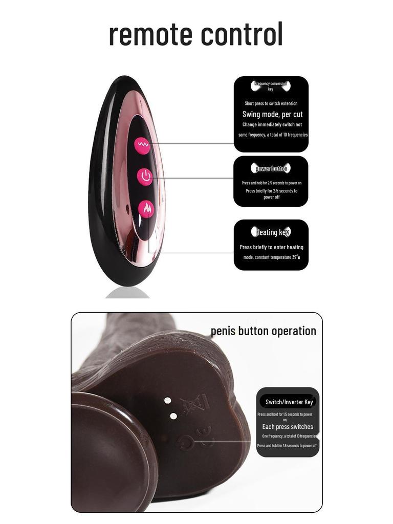 Fairy Telescopic Heating Black Vibrator for Women