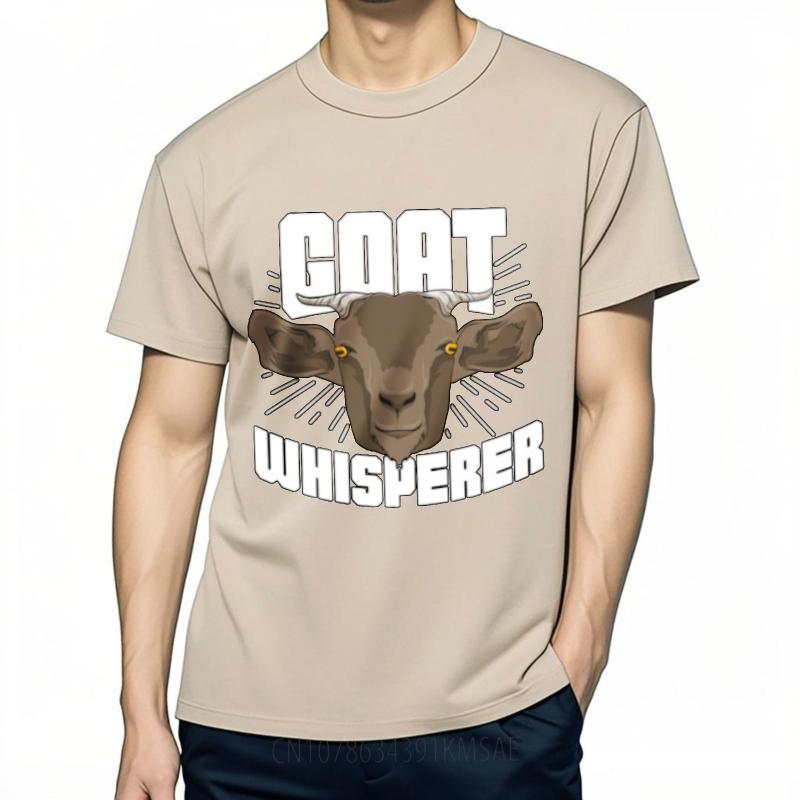 Unisexs Tshirt Adult For Man Oneck Tshirt Big Size Goat Whisperer With Cartoon Goat Face Everyday Teeshirt Summer Tshirt
