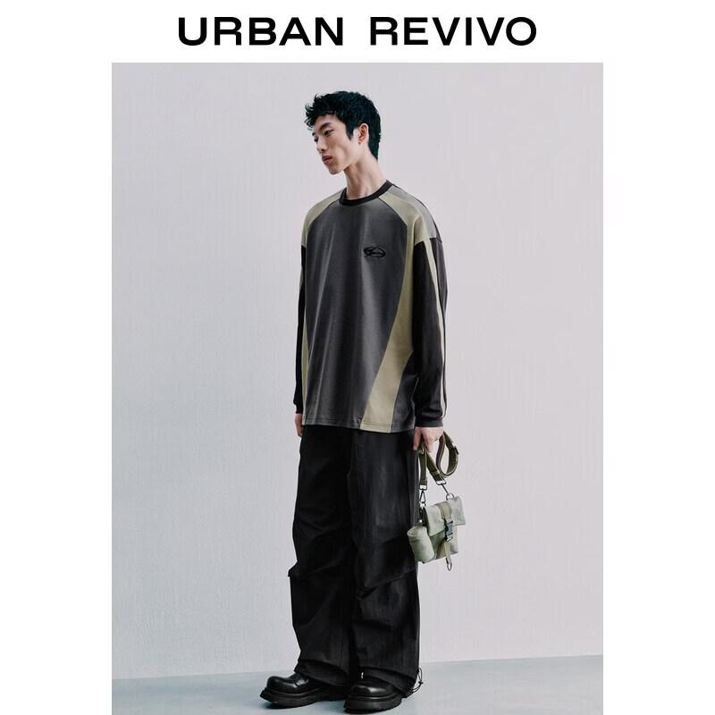 UR Men s Fashion Color Block Long Sleeve T-Shirt S
