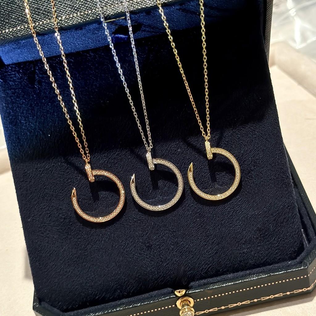 Nail Necklace Made of Imported Platinum Material with Micro Inlaid Imported High Carbon Diamonds Brands: Highest Craftsmanship Jewelry Level