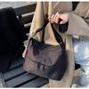 Korean Style Women's Simple Large Capacity Canvas Crossbody Bag