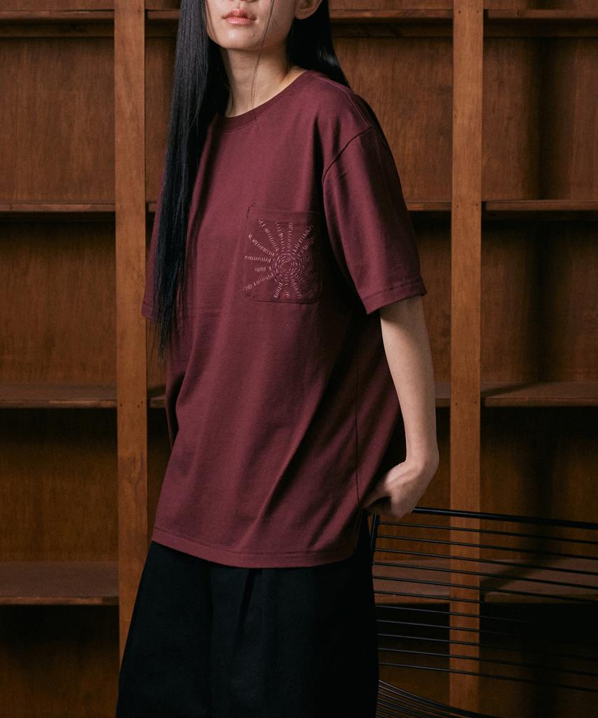 Iseuteuseobiseusyab Liberation Pocket Short Sleeve T-Shirt - Burgundy