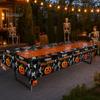 Halloween Party Decoration Happy Disposable Tablecloth, Spooky Pumpkin Ghost Skeleton Waterproof Oil-proof Tablecloth Table Cover for Kitchen