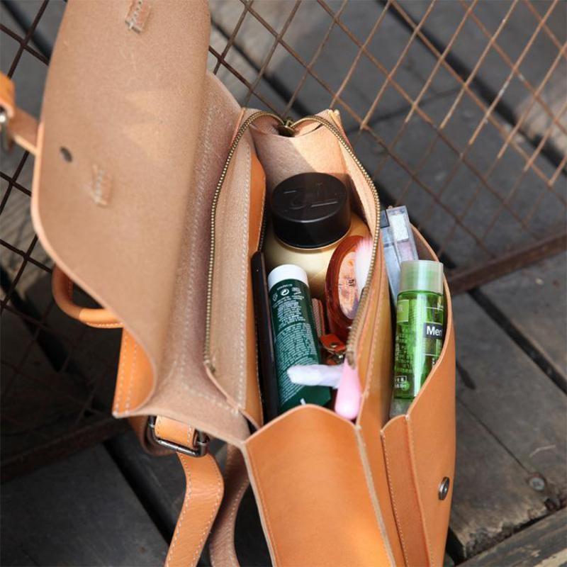 Johnature Vintage Backpack Unisex Handmade High Quality Women Bag Natural Real Cowhide Backpacks Solid Color Schoolbag