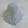 Japan and Korea Folding Simple Black and White Striped Large Brim Sunshade Sunscreen Windproof Women's Summer Versatile Quick-drying Basin Hat Fl