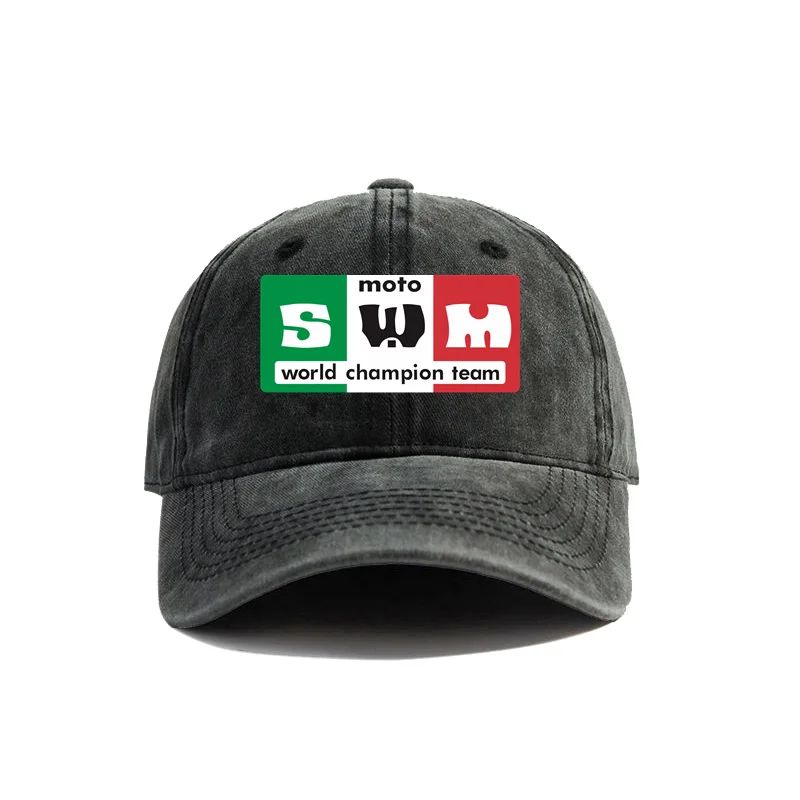 

SWM Moto Baseball Caps Distressed Hats Cap Unisex Women Retro Outdoor Adjustable Hats Fashion Versatile for Casual Wear Adjustable