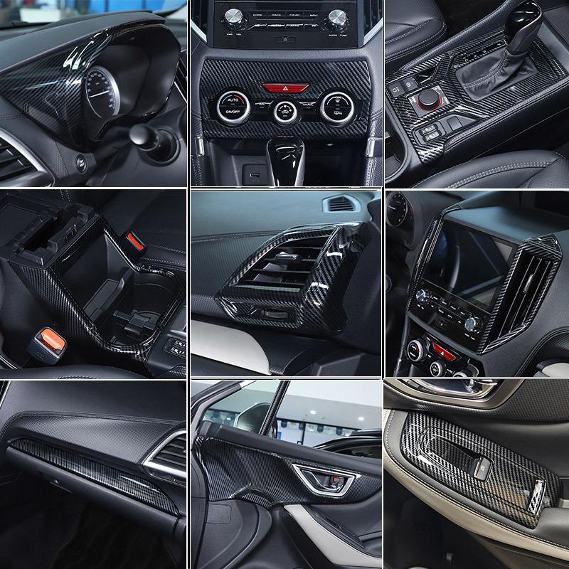 ABS Carbon Fiber For Subaru Forester -2024 Interior Kit Car Dashboard Console Gear Shift Panel Cover Trim Car Accessories