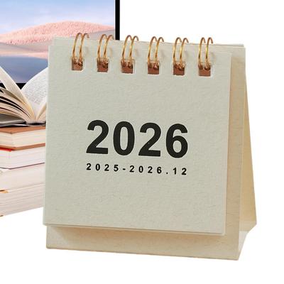 2026 Mini einfacher Schreibtischkalender von Jan bis Dez Tägliche Planung Kalender mit Spiralbindung für Schreibtischdekoration & Bürobedarf