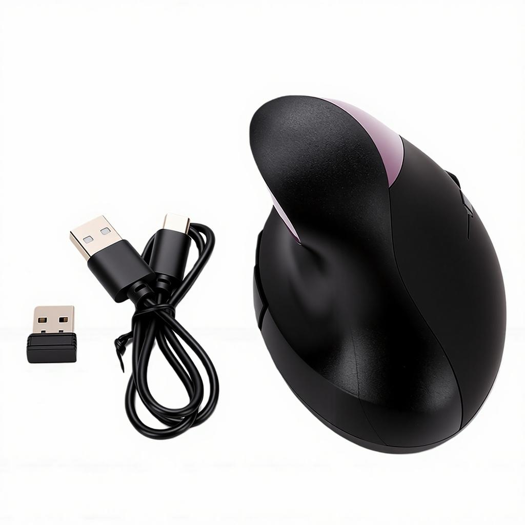 Wireless Vertical Mouse 2.4GHz Rechargeable 6 Buttons 800 1200 1600 DPI Optical Ergonomic Mouse for PC Laptop Computer