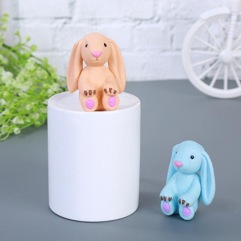 4 Pcs/Set Kawaii Long Ears Rabbit Action Figures Toys Cute Decoration for Children Cartoon Collection Kids Gifts