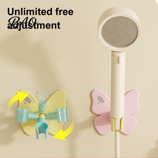 Easy Install Shower Bracket Butterfly Head Holder, Wall Mounted Self-adhesive Handheld Adjustable Holder Bracket, Universal Adjustment Waterproof
