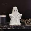 Halloween Ghost Decor Figurine, Spooky Cute Statue, Retro White Decorative Fireplace Accents Ornament for Home Tabletop Party Decorations Unique Gift