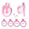 Pink Bow Chastity Cages Sissy Gay Two-tone Craft Chastity Locks Male Locks Pseudo Sissy Chastity Device Escape-proof Cheat-proof