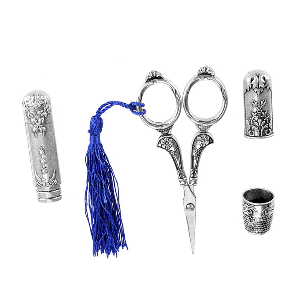 Vintage Design Sewing and Craft Scissors with Stainless Steel Material, Efficient Tool Incisive Points Classical Scissors for Dressmaking Fabric Craf