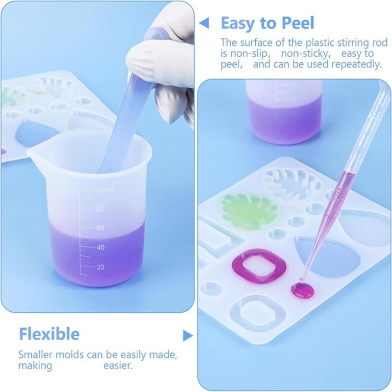 Multipurpose Resin Measuring Cup Set Sturdy Resin Materials Convenient for Craft Enthusiasts and Artists Supplies
