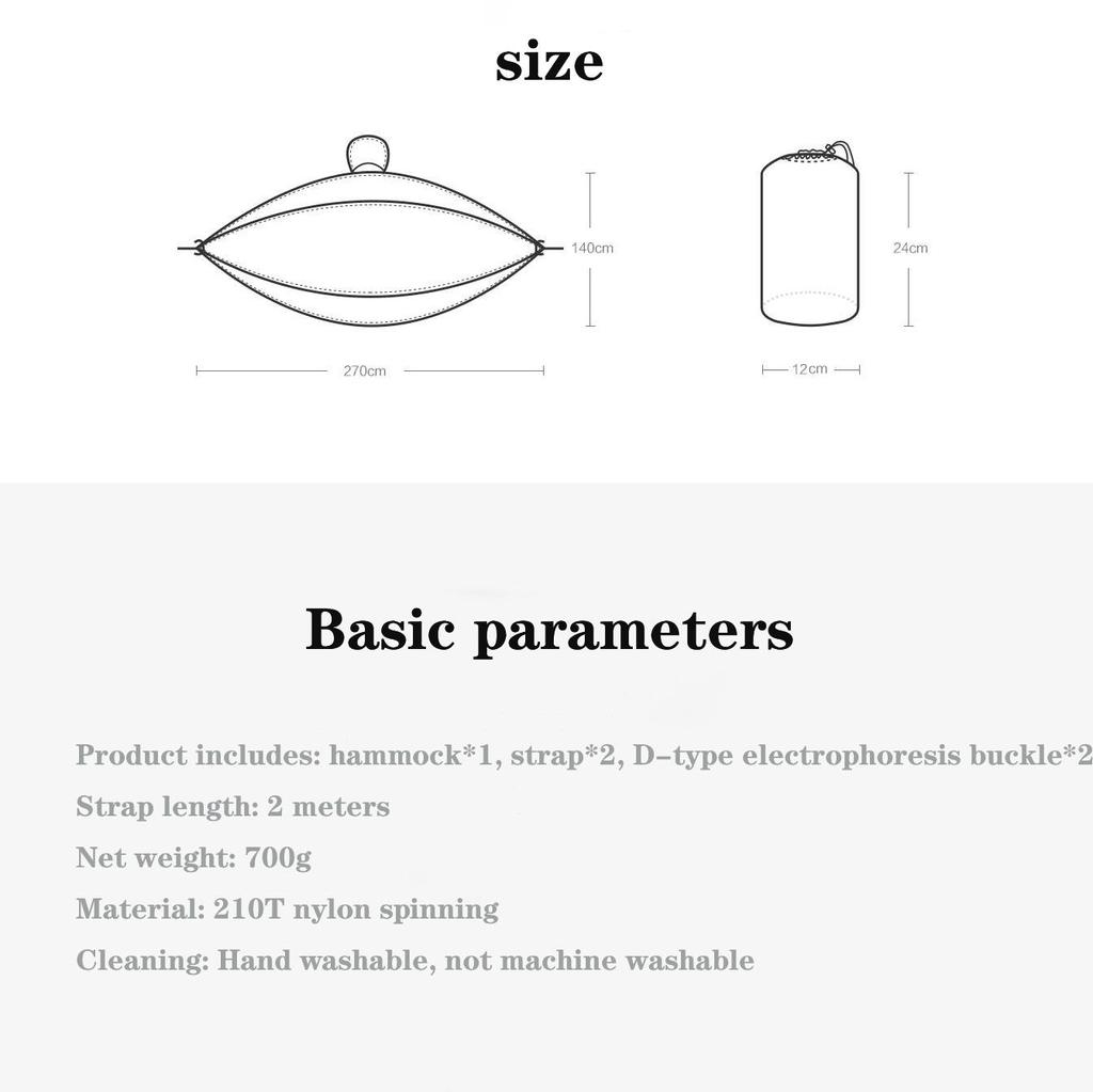 Xiaomi Zaofeng Hamak Salıncak Yatak 1-2 Kişilik Paraşüt Hamakları Maksimum Yük 300KG Dış Mekan Kamp Salıncakları Paraşüt Kumaşı