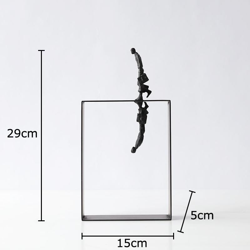 Abstract Reflection Figures Statue Desk Decoration Minimalism Character Sculpture Metal Crafts Ornaments Room Aesthetics Decor