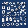 Sterling Silver Irregular Square Open Jump Rings - White DIY Beading Accessories