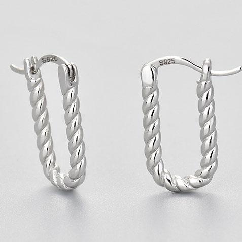925 Sterling Silver Earrings For Women Trendy Gold Color Geometric Earring Jewelry Prevent Allergy Party Accessories Gift