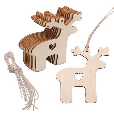 10 Pieces Of Cute Wooden Pendants Christmas Decorations Home Decoration Gifts