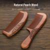 Engraved Peach Wood and Sandalwood Comb with Carved Design