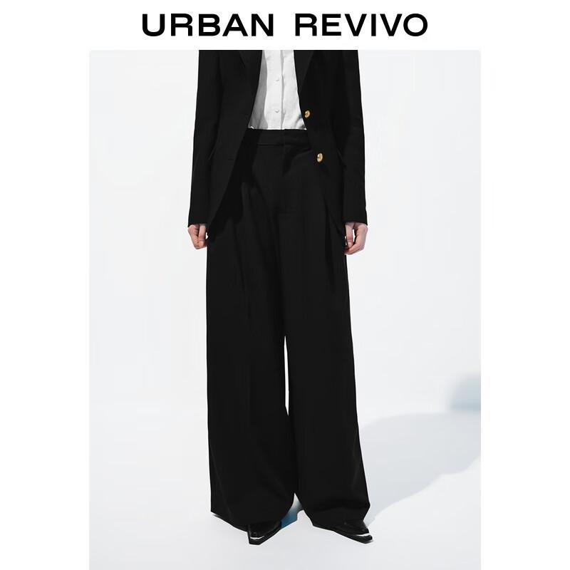 UR2025 Women's Pleated Wide-Leg Commute Pants