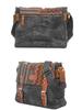 Ethnic Patchwork Canvas Shoulder Bag with Cowhide Buckle and Retro Webbing Design