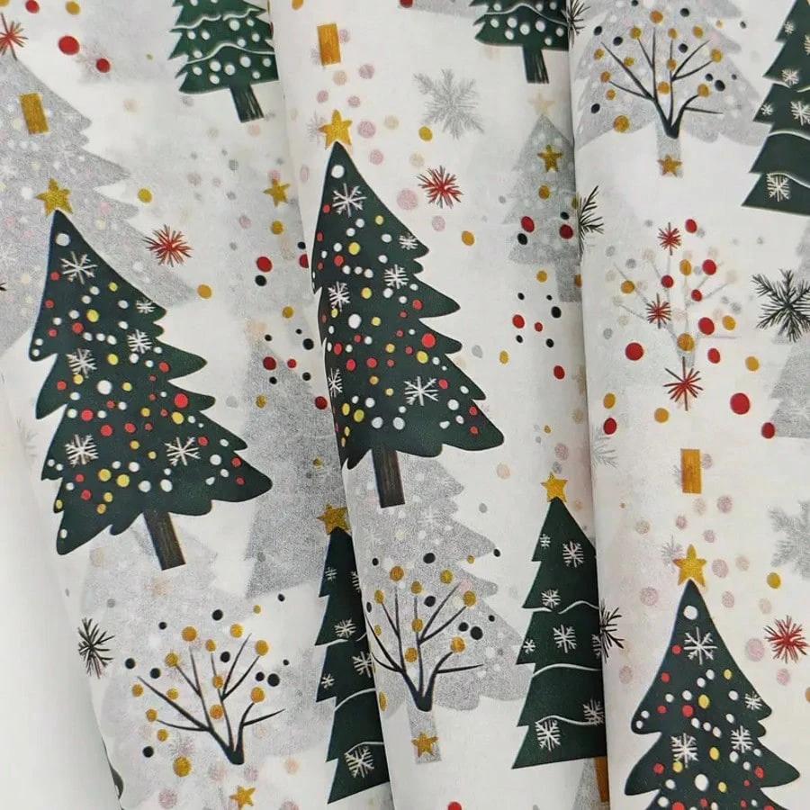 Christmas Tree and Fireworks Pattern Tissue Gift Box Wrapping Paper, Christmas Style Design, Holiday Packaging, Christmas Decor