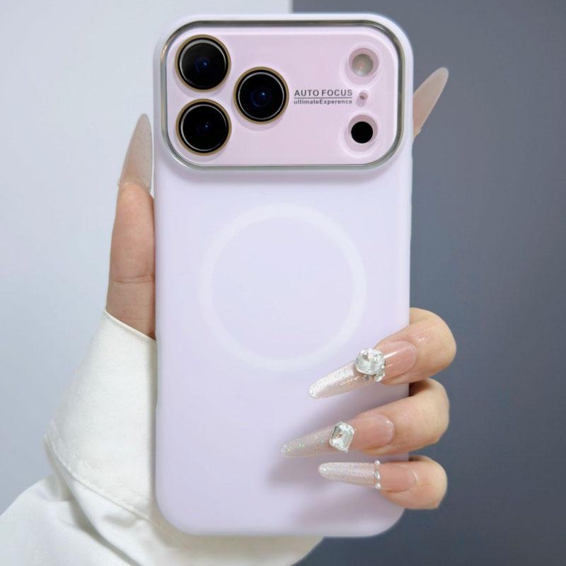 Luxury Large Window Jelly Matte Magnetic forMagsafe Case foriPhone 17 16 15 14 Pro Max Wireless Charge Candy Defender Cover