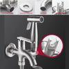 Stainless Steel Toilet Bidet Spray Set 1 In 2 Out High Pressure Shattaff Shower Multi-functional Handheld Faucet Toilet Sprayer