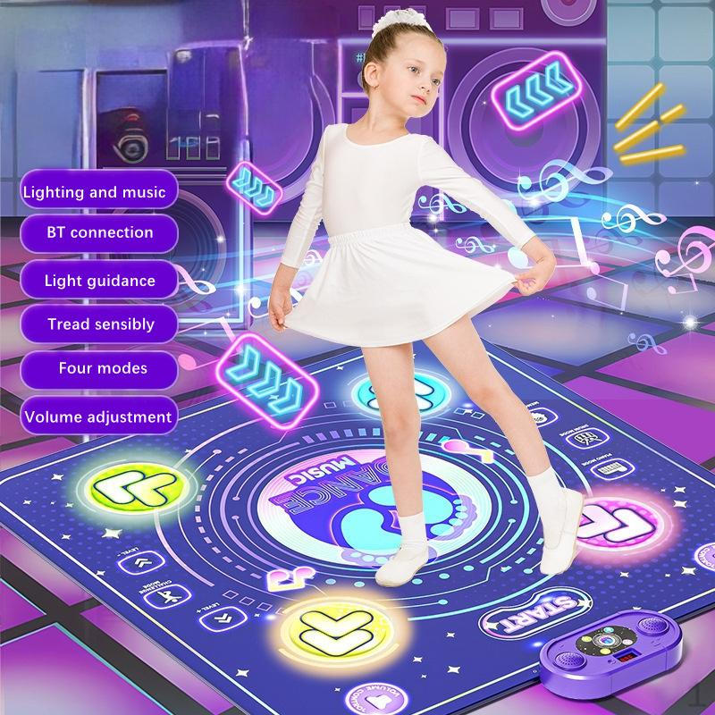 

Dance Mat Toy Electronic Pad Rhythm with LED Lights Touch Playing for Ages 6 and up Girls